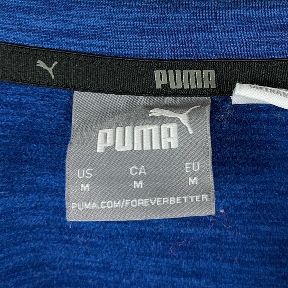 Puma Medium Fleece inner Long Sleeve Workout Shirt Running Gym Active - Picture 3 of 7